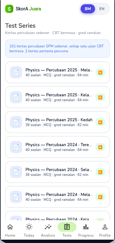 Test Series โ timed CBT trial papers
